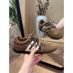Damen Sportliche Sneakers aus hochwertigem Wildleder mit atmungsaktiver Sohle