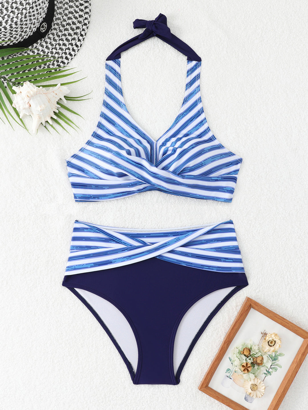 Damen Sportliches Bikini-Set mit hochgeschnittenem Bund R&B