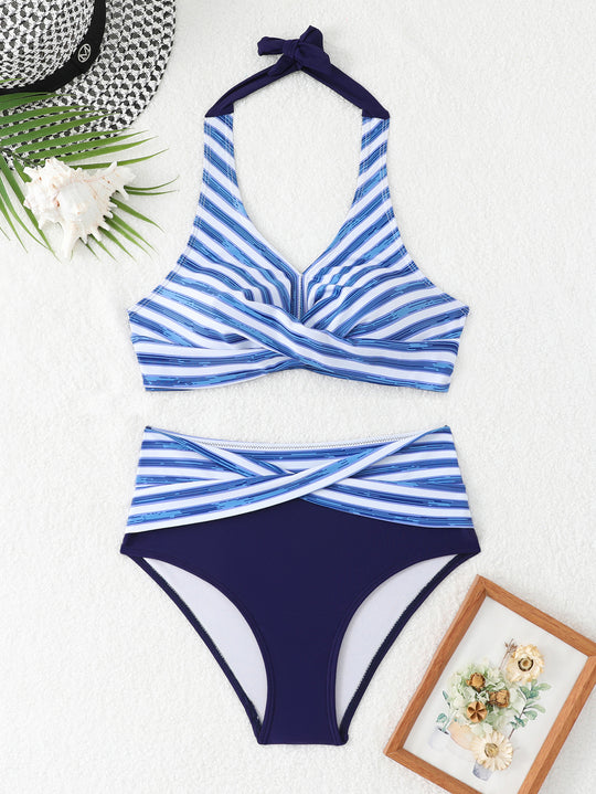 Damen Sportliches Bikini-Set mit hochgeschnittenem Bund R&B