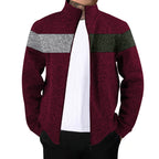 Herren sportlicher Stehkragenpullover mit kontrastierenden Farbbereichen und hochwertiger Baumwolle R&B