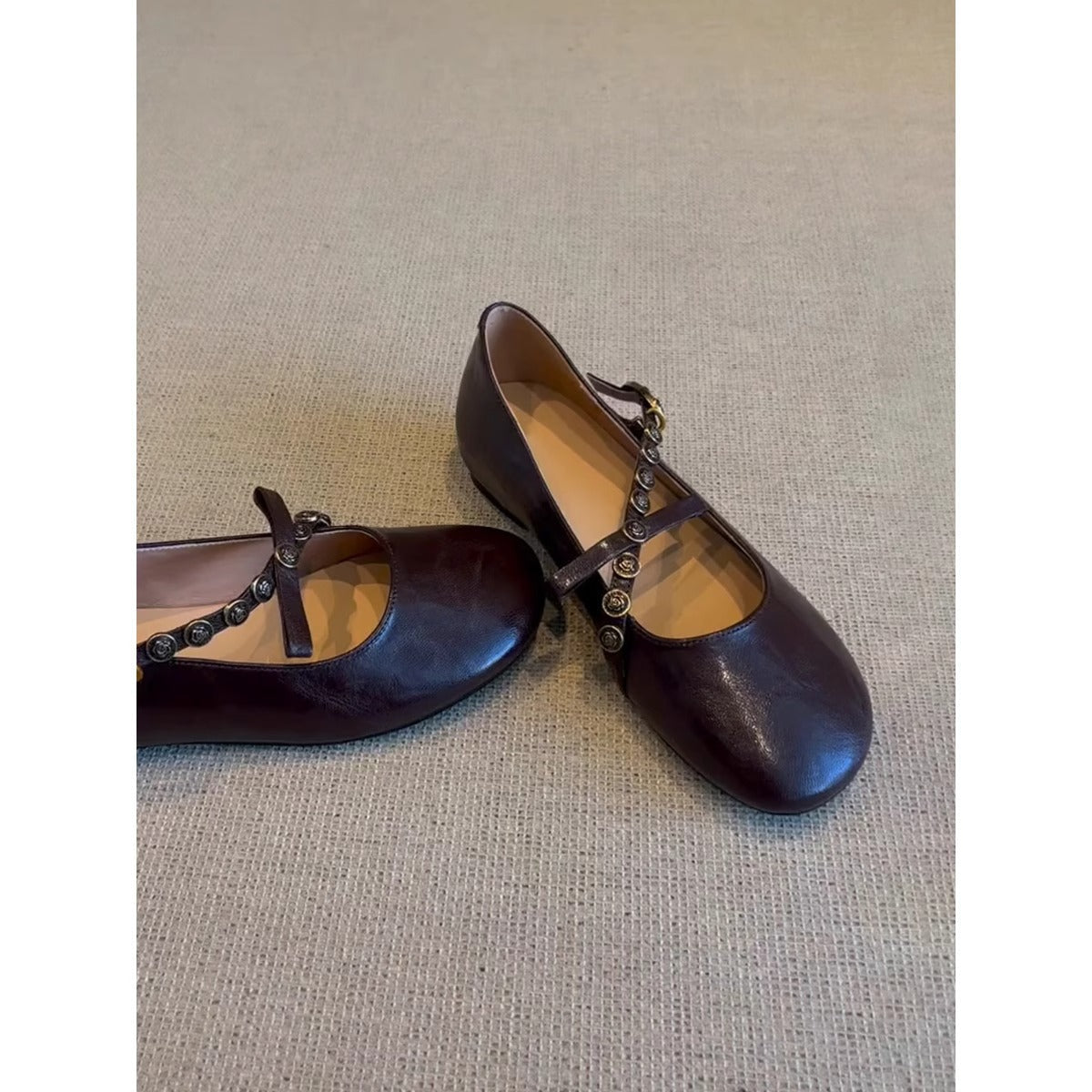 Damen Mary Jane Ballerinas mit dekorativem Riemen und bequemer Sohle R&B