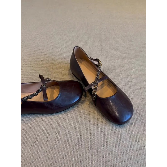 Damen Mary Jane Ballerinas mit dekorativem Riemen und bequemer Sohle R&B