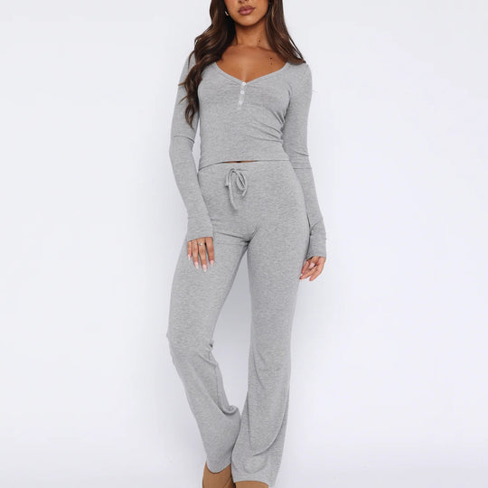 Damen lässiges Oberteil und lange Hose R&B