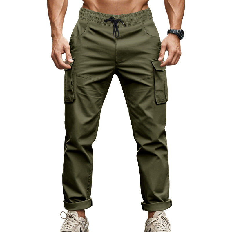 Herren nan urbane Cargo‑Chino im Joggingstil mit elastischem Tunnelzugbund und multifunktionalen Taschen R&B