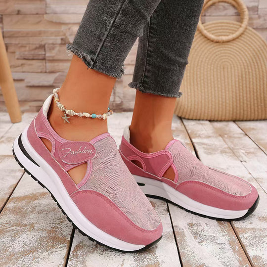 Damen Bequeme Slip-On Sneakers mit elastischem Riemen und innovativem Design R&B