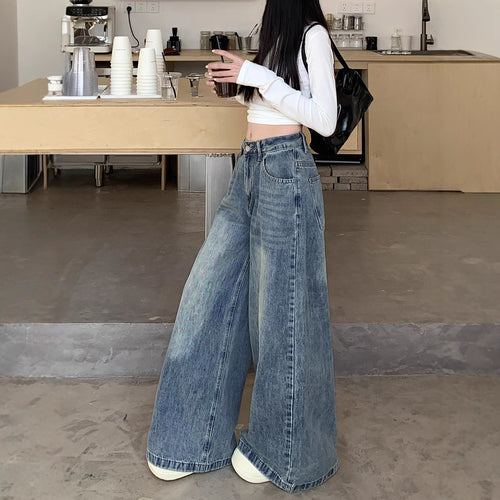 Damen Hochtaillierte Weitjeans im trendigen Streetstyle R&B