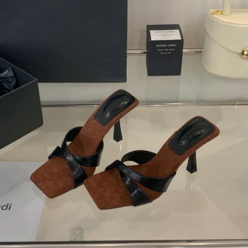 Damen Mules mit modischen Riemen und elegantem Blockabsatz R&B