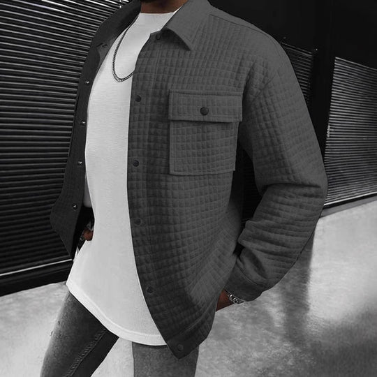 Herren Lässige Überziehjacke mit strukturiertem Design und praktischen Taschen R&B