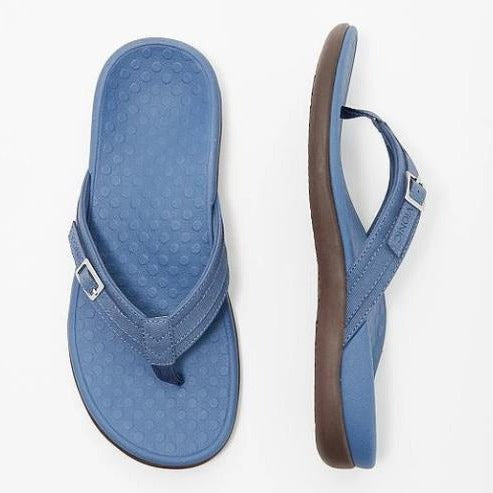 Damen bequeme Flip-Flops mit verstellbarem Riemen und ergonomischer Sohle EB