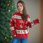 Damen Weihnachts-Pullover mit festlichen Motiven und weichem Strick R&B