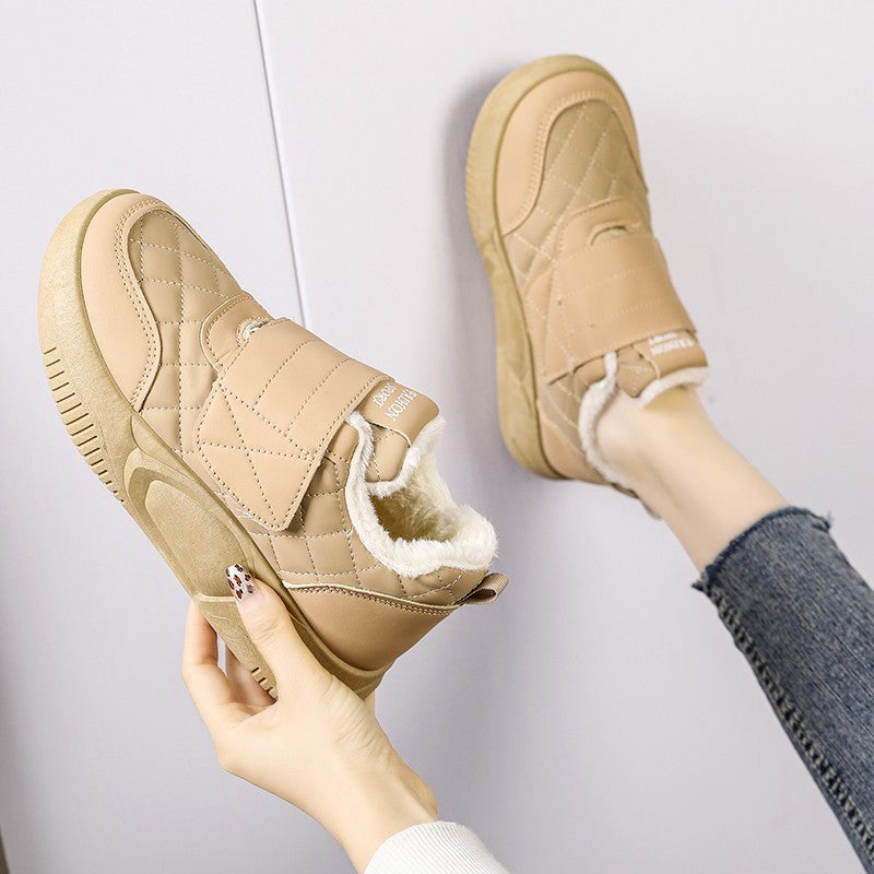 Damen Bequeme Sneakers mit warmer Innenausstattung und praktischem Klettverschluss