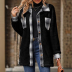 Damen Fleecejacke mit Karomuster R&B