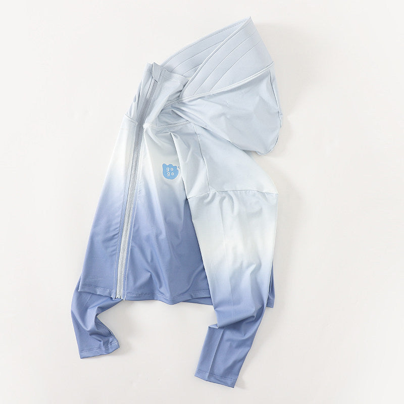 Damen nan leichte UV-Schutz Kapuzenjacke aus Funktionsstretch mit durchgehendem Reißverschluss und Raglanärmeln R&B