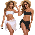Damen Bandeau-Bikini mit eleganter Wickel-Rock R&B