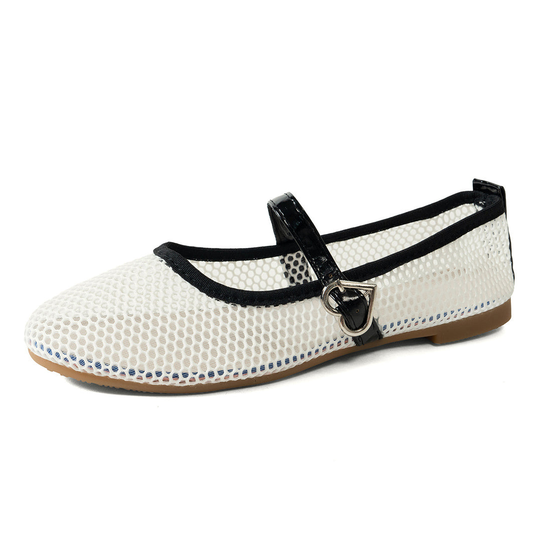 Damen Atmungsaktive Mary Jane Ballerinas mit Netzdesign R&B