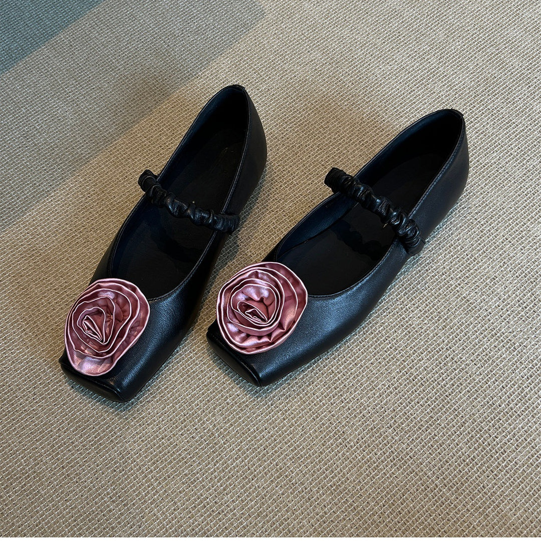 Damen Ballerina-Schuhe mit floralem Design und elegantem Riemen R&B
