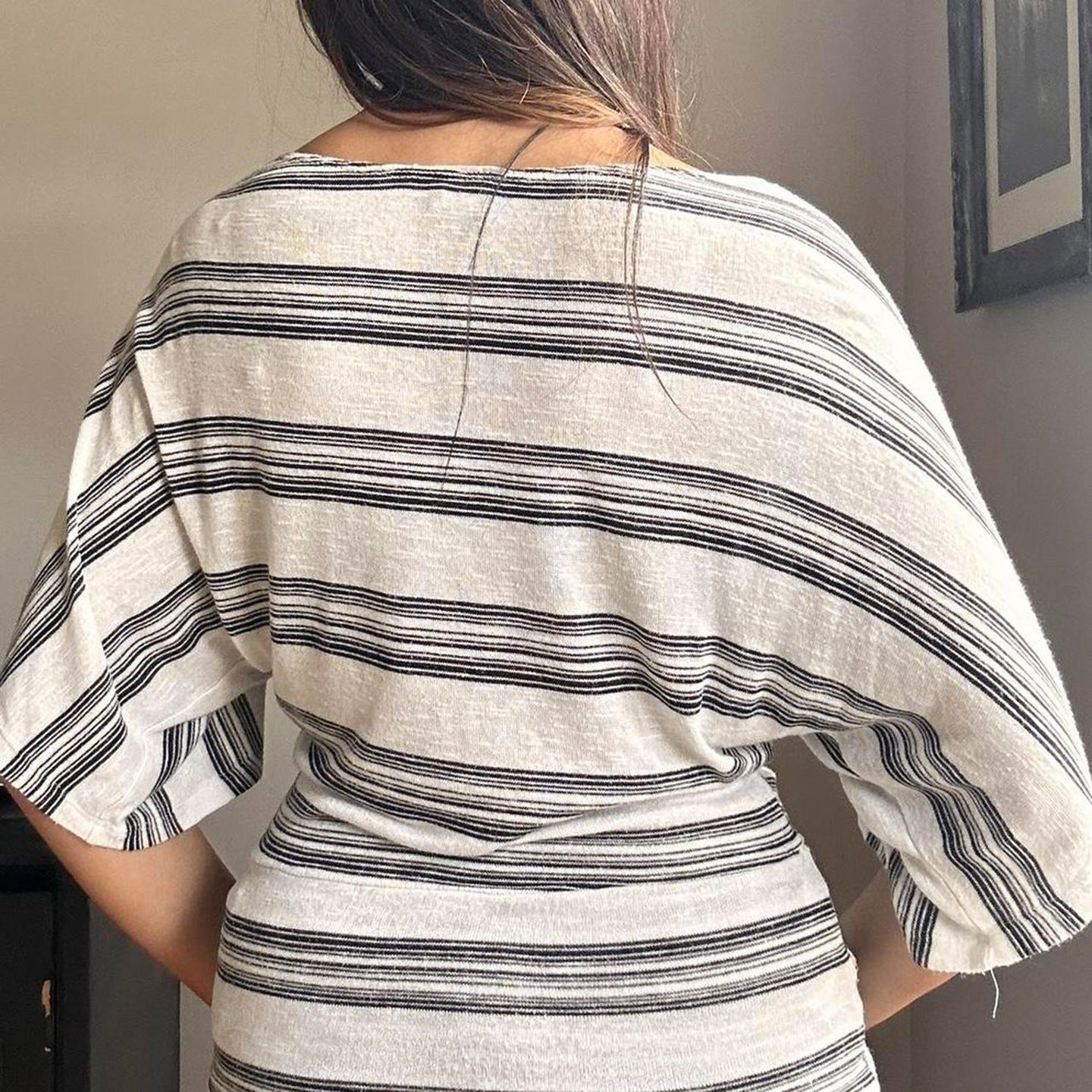 Damen Oversized T-Shirt mit floralem Streifenmuster und eleganter Passform R&B