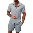 Herren atmungsaktives Sport-Set mit Kurzarm-Hemd und Shorts