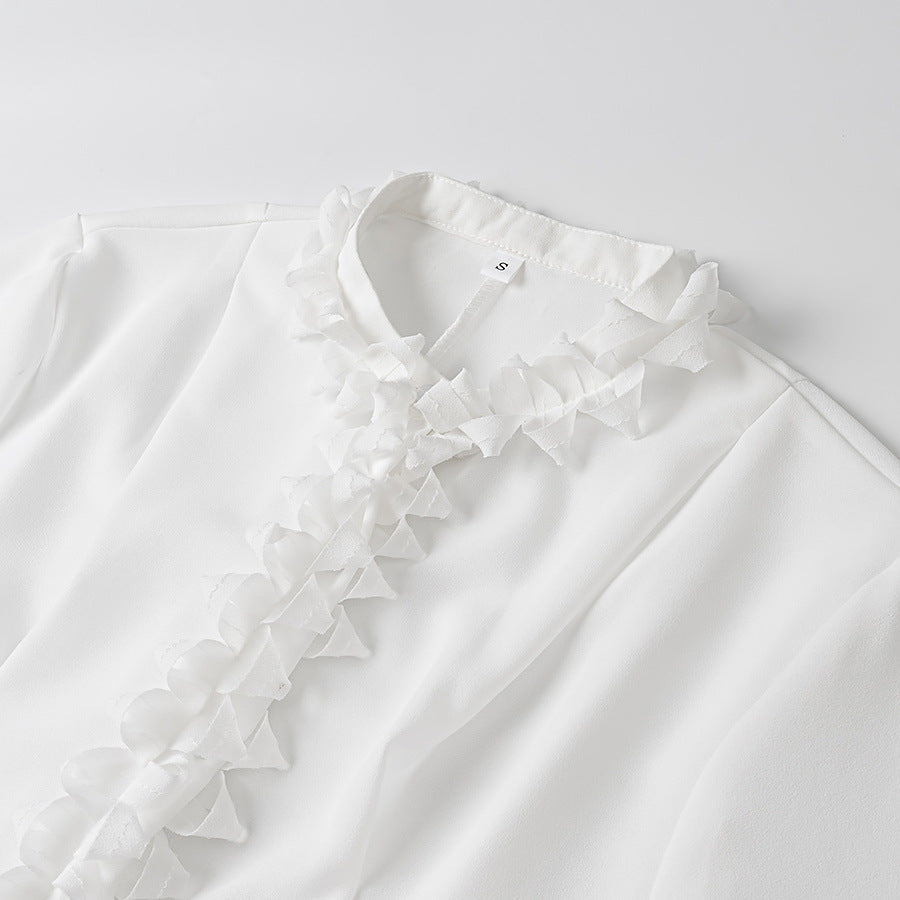 Damen Elegant geschnittene Bluse mit Rüschendetails R&B