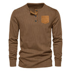 Herren Langarmshirt mit strukturiertem Rippdesign R&B