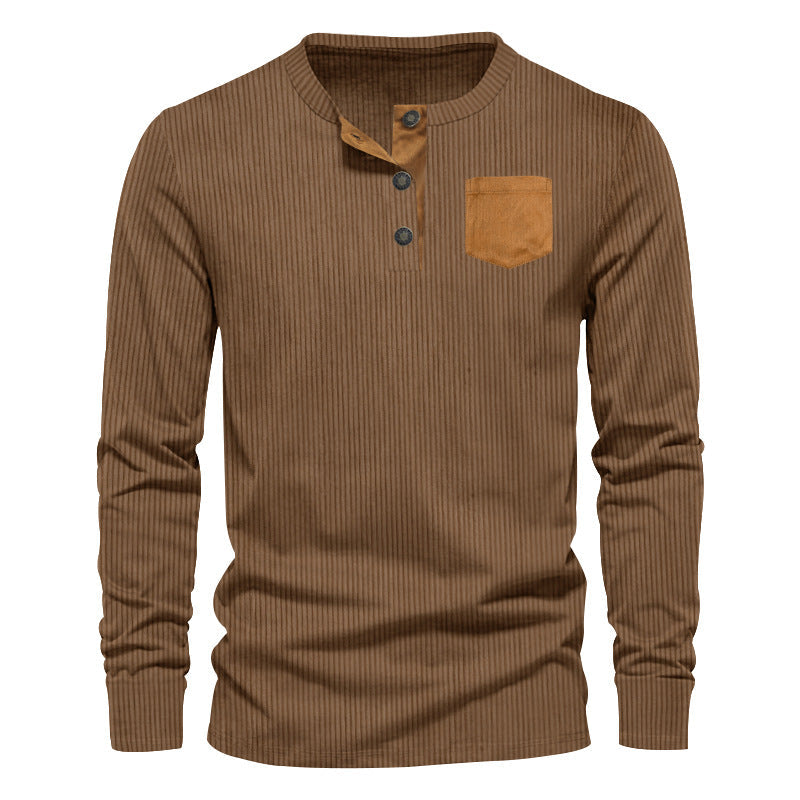 Herren Langarmshirt mit strukturiertem Rippdesign R&B