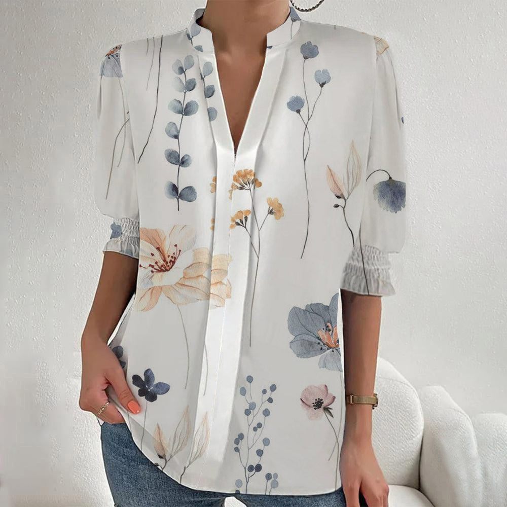 Damen Bluse mit elegantem Floral-Design R&B