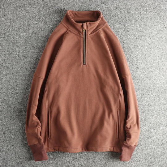 Herren Fleecejacke mit halbem Reißverschluss und seitlichen Eingrifftaschen R&B