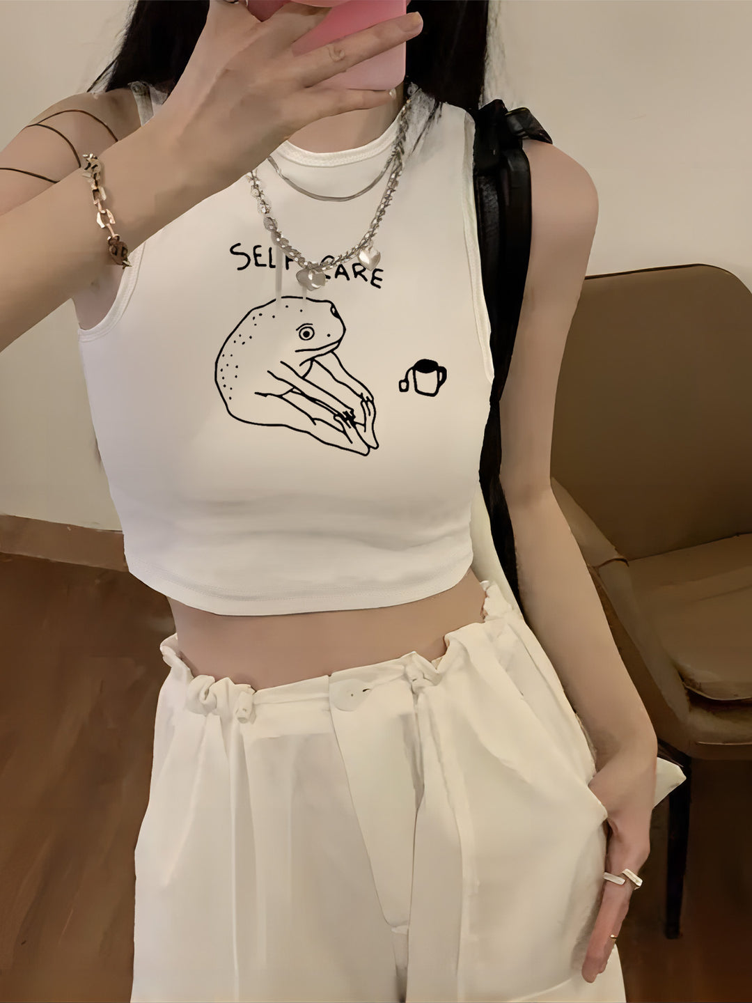 Damen Crop-Top mit kreativem Spruch und lässigem Schnitt R&B