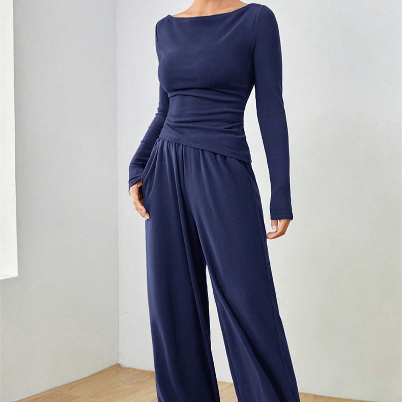 Damen Lässiges Oberteil und weite Hose Set R&B