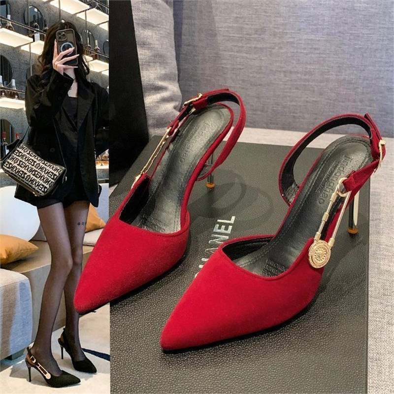 Damen spitze Slingback-Pumps mit elegantem Riemendesign R&B