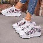 Damen Modische Sneakers mit floralem Print und gepolsterter Sohle R&B