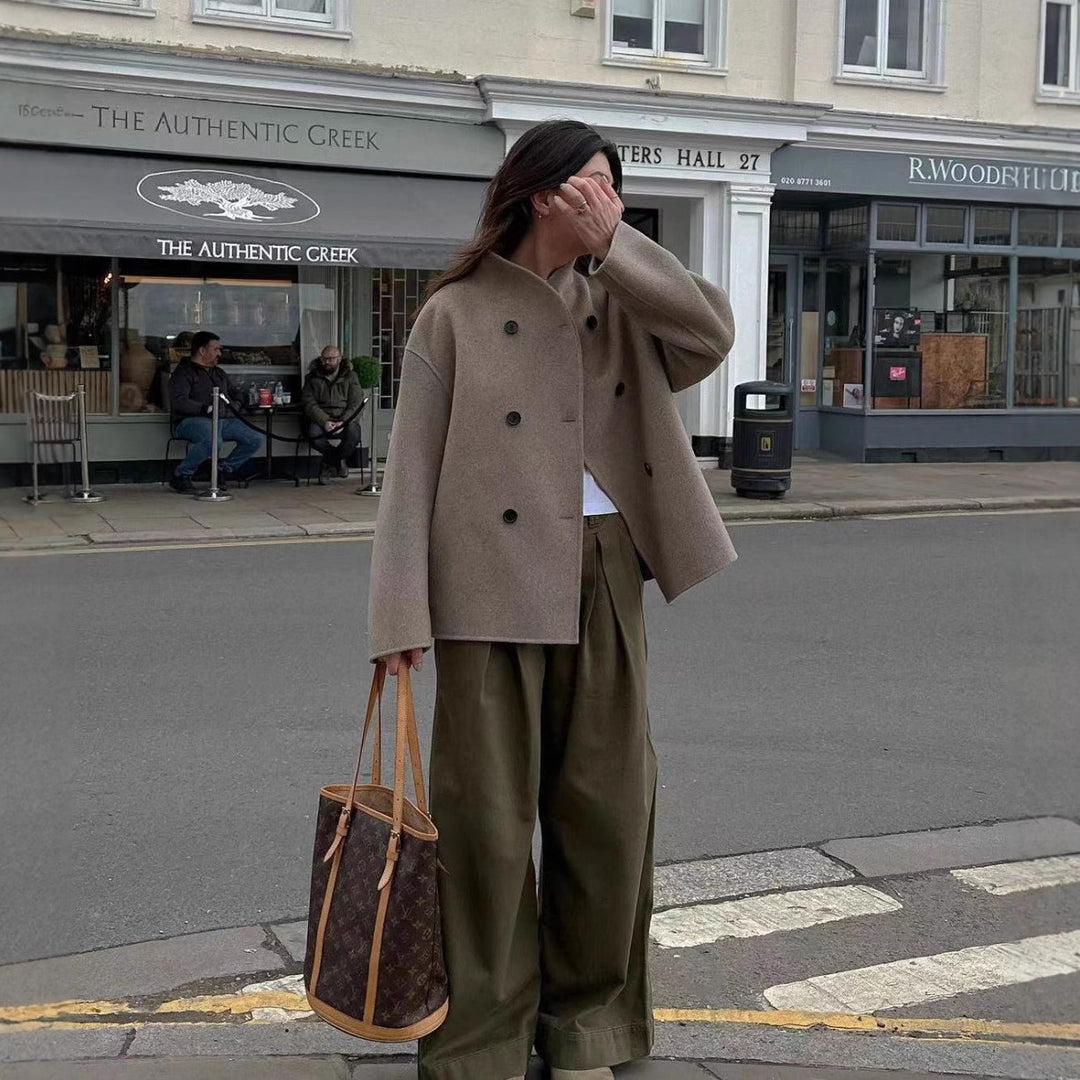 Damen elegante wollene Überjacke R&B