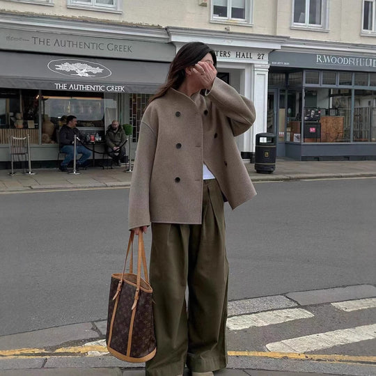 Damen elegante wollene Überjacke R&B