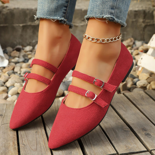 Damen Ballerinas mit modischen Riemen und punktueller Fußbettgestaltung R&B