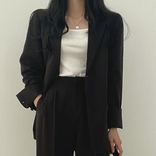Damen elegantes Blazer-Set mit weitem Schnitt R&B