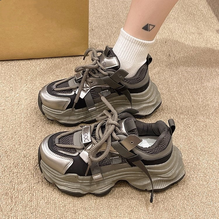 Damen Sportliche Chunky Sneakers mit atmungsaktiven Mesh-Elementen R&B