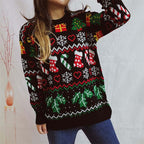 R&B | Weihnachtlicher Strickpullover Mit Schneeflockenmotiv