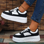 Damen Komfortable Plateau-Sneaker mit atmungsaktivem Obermaterial und stoßdämpfender Sohle R&B