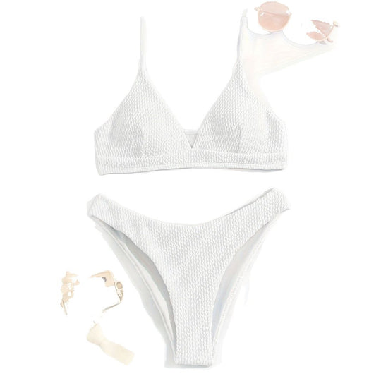 Damen Triangle-Bikini mit Struktur und schmalen Trägern R&B