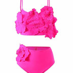 Damen Zweiteiliges Bikini-Set mit floralem Design und hochgeschnittenem Slip R&B