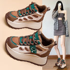 Damen Sportliche High-Top Sneakers mit Blockabsatz und einzigartigem Design R&B