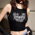 Damen Crop-Top mit auffälligem Schriftzug und körpernahem Schnitt R&B