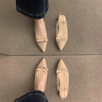 Damen Slingback Pumps aus transparentem Material mit dezentem Punktedesign R&B