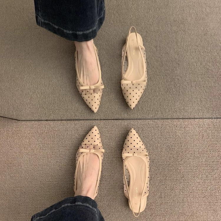 Damen Slingback Pumps aus transparentem Material mit dezentem Punktedesign R&B