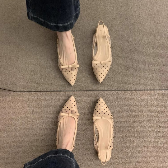 Damen Slingback Pumps aus transparentem Material mit dezentem Punktedesign R&B