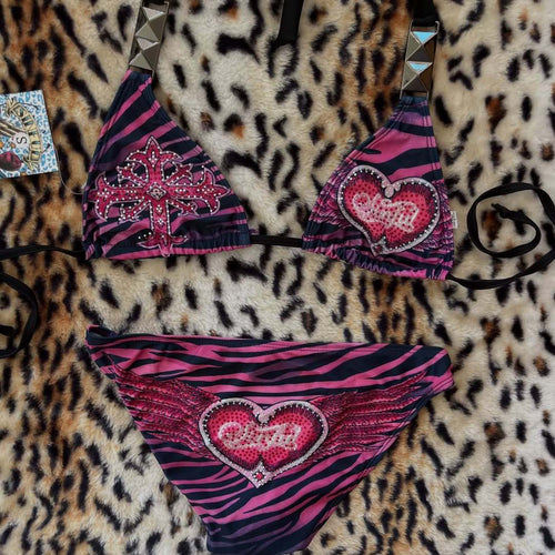 Damen Triangel-Bikini mit Verzierungen R&B