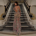 Damen Elegant und fließendes Maxikleid mit floralem Motiv R&B