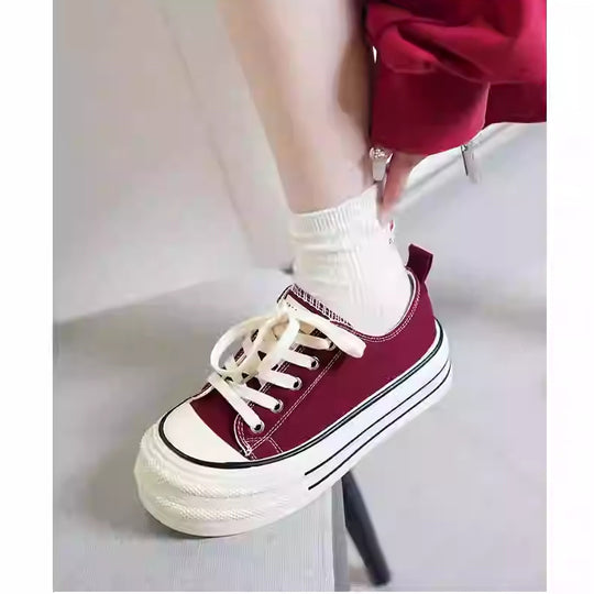 Damen Plateau Sneakers mit modischem Design und strapazierfähigem Obermaterial R&B
