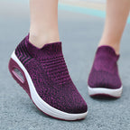 Damen nan gestrickter Schlupf-Walking-Sneaker mit anatomischer Pronationsstütze, Luftpolster-Zwischensohle und sockenähnlichem Schaft R&B