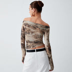 Damen Elegantes Oberteil mit Offshoulder-Passform und drapiertem Design R&B